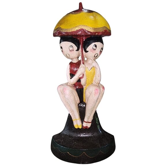 Vintage Anne Harriet Fish Sefton for Hubley Cast Iron Bathing Beauties Door Stop - Picture 1 of 14